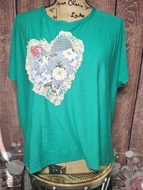 OOAK LOVE PATCH SLUB BOX TEE SM/MED